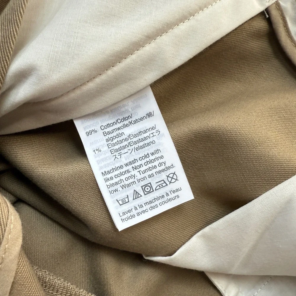J.Crew Flex Bedford Pants Slim Fit Khaki Tan Chino Trousers Mens Size‎ 35x32 NWT